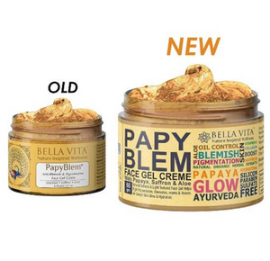 Bella Vita Organic PapyBlem Anti-blemish and Pigmentation face Gel Cream For Skin Brightening with Papaya,aloe & Saffron 60 Gms/2.1 oz