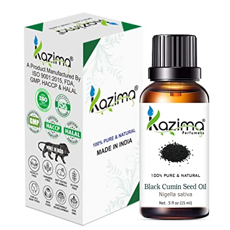 KAZIMA Black Cumin Seed Essential Oil - 100% Pure Natural & Undiluted For Skin care & Hair (15ml) X 2 YK4