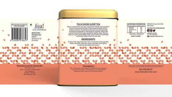 Tea for a healthy sleep with Tulsi (100 g), Tulsi Good Sleep Tea, prod. Indian Chai (Pack of 2) SN011