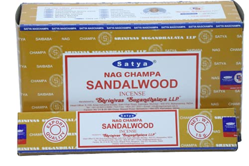 Satya Nag Sai Champa- Sandalwood Incense Sticks| Bamboo Material Handmade Agarbatti, Puja Samagri-12 Box YK11