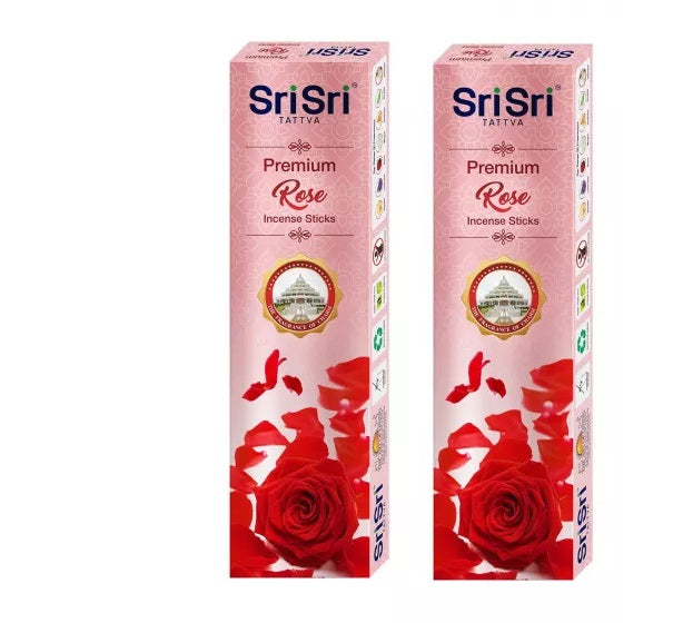 Sri Sri Tattva Premium Rose Incense Sticks, 100g X 2 YK58