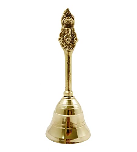 Brass Puja Bell with Garuda Handle, Brass Puja Bell (Ghanti), Ghanta for Home and Temple | Prayer Bell | Pooja Mandir Bell YK3