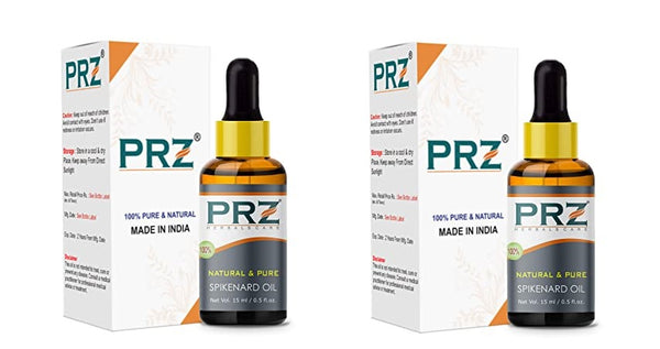 PRZ Spikenard (Jatamansi) Essential Oil - Pure Natural for Skin Care & Hair Care, 15 ml X 2 YK12