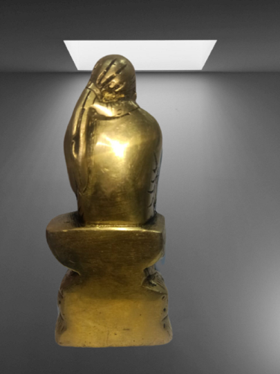 Brass Sai Baba golden Brass Shirdi Statue | Car Dashboard Decor Statue | Hindu Idol God Murti | ST09