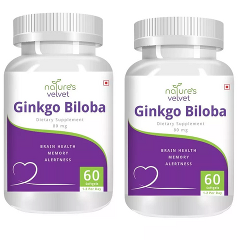 Nature's Velvet Ginkgo Biloba (60 caps, 80 mg) (Pack of 2)  JS55