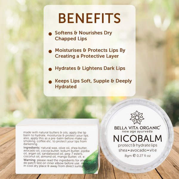 8g X 2 NicoBalm Natural Lip Balm For Dry and Chapped Lips YK018