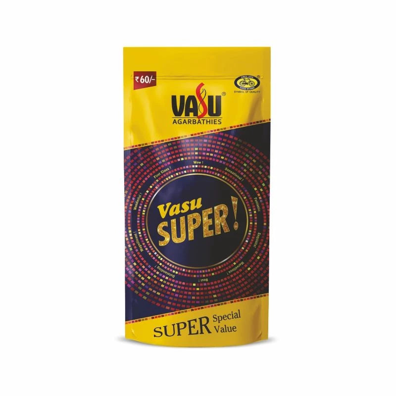 Incense sticks Vasu Super Agarbatti 75 pcs X Pack 4 YK41