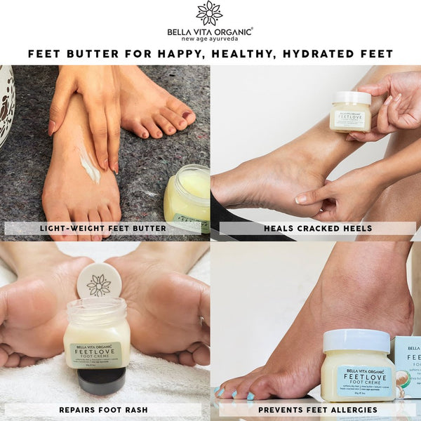 85 gm X 2 Bella Vita organic - Feet Love Foot Cream Softens, Hydrates Dry Feet, Moisturizes & Repairs Cracked Heel Skin YK115