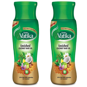 300 ml (Pack of 2) DABUR Vatika Enriched Coconut Hair Oil : Clinically Tested To Reduce 50% Hairfall In 4 Weeks YK029