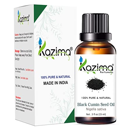 KAZIMA Black Cumin Seed Essential Oil - 100% Pure Natural & Undiluted For Skin care & Hair (15ml) X 2 YK4