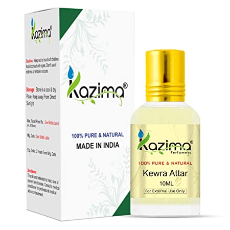 KAZIMA Kewra Attar Perfume For Unisex - Pure Natural Undiluted (Non-Alcoholic) (10ml) X  2 YK17