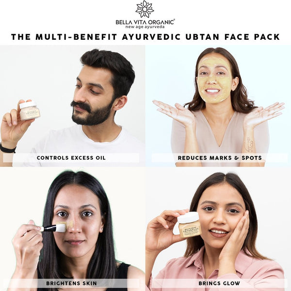 60 g X 2 Bella Vita - Multani Mitti Ubtan Plus Face Glow Pack For Oil Control, De-Tan , Acne, Pimple YK001