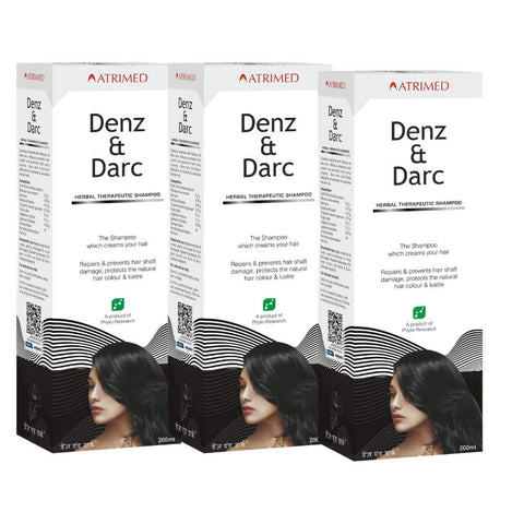 Atrimed Denz & Darc Herbal therapeutic shampoo 200ml, pack of 3 YK010