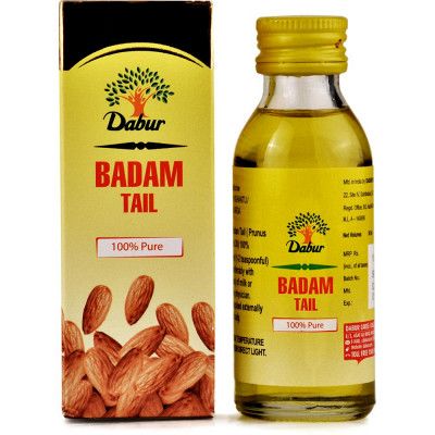 2 X 50ml Dabur Badam 100% Pure | Sweet Almond Oil Tail | Rich in Vitamin -E for Healthy Skin, Hair and Body 50ml SU011
