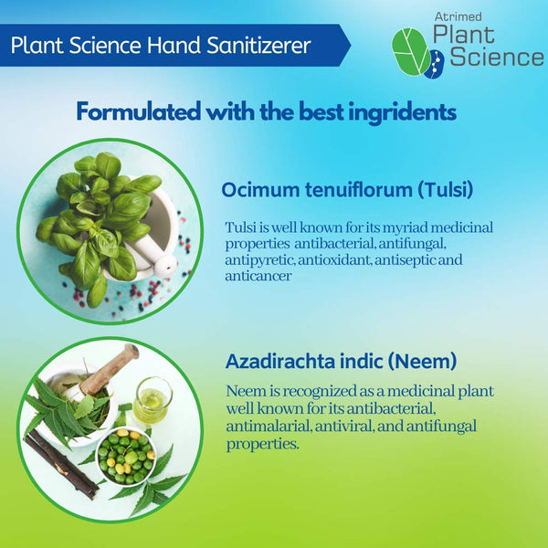 2 X 500 ml Atrimed Plant Science Herbal Hand Sanitizer | 70% Alcohol Based Hand Sanitizer YK07