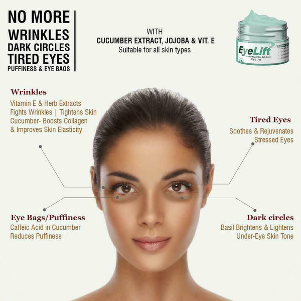 Bella Vita Organic EyeLift Under Eye Cream for Dark Circles, Puffy Eyes & Wrinkles, 20g YK