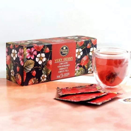 Organic Green Tea with Strawberry and Hibiscus Pack of 2 (50 bags, 2 g) SN023