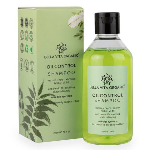 Bella Vita - Oil Control Shampoo For Oily Hair & Scalp Anti Dandruff, Neem, Tea Tree & Basil 225 ml YK114