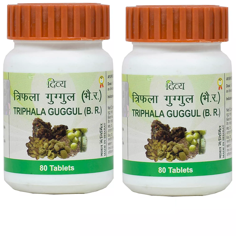 Patanjali Triphala Guggul (80 tabs, 500 mg)  (Pack of 2)  JS57