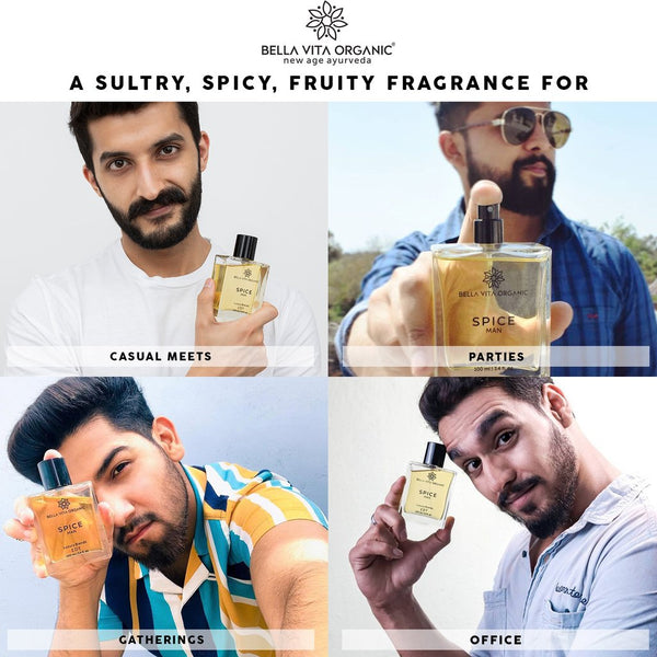 Bella Vita - Spice Men Perfume Long Lasting Scent Luxury Spicy, Citrus Aroma, 100 ml X 2 YK074