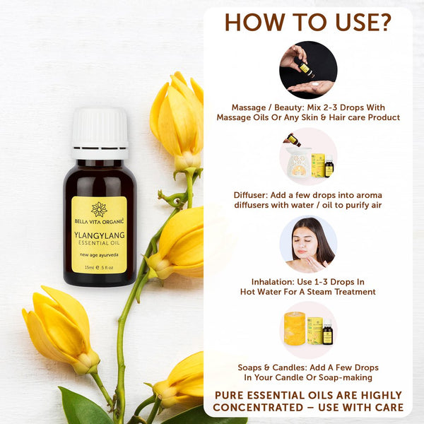 Bella Vita - Ylang Ylang Essential Oil For Skin and Hair Care - 15ml YK051